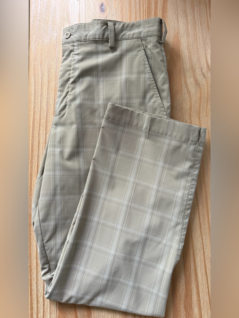 Nike FIT DRY Khaki Plaid Golf Pants | 33/30